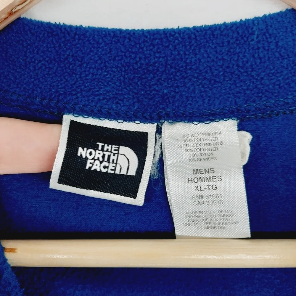 The North Face Blue Black Men's Fleece Warm Hiking Work Sweatshirt Top P1720